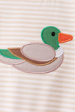 Brown Stripe Mallard Applique Romper