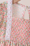 Floral Smocked Lace Pants Set