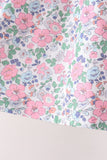 Blue Floral Smocked Ruffle Dress