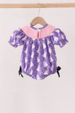 Purple Spooky cute Smocked Bubble