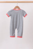 Grey character embroidery romper