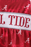 Maroon Alabama Roll Tide Smocked Bubble