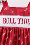 Maroon Alabama Roll Tide Smocked Ruffle Shorts Set