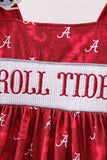 Maroon Alabama Roll Tide Smocked Ruffle Dress