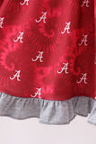 Maroon Alabama Roll Tide Smocked Ruffle Dress