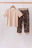 Gray Deer Applique Pants Set