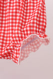 Blue Farm Embroidery Gingham Bloomer Set