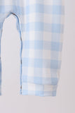 Blue Farm Embroidery Gingham Romper