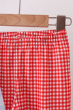 Blue Farm Embroidery Gingham Pants Set