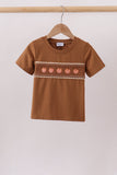 Brown Pumpkin Smocked Top