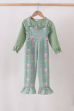 Sage Bow Ruffle Jumpsuit Set
