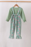 Sage Bow Ruffle Jumpsuit Set