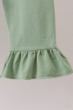 Sage Bow Ruffle Pants Set