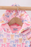 Pink Bow Fleece Hoodie Jacket