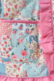 Pink Patchwork Floral Ruffle Jacket