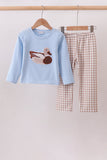 Blue Mallard Applique Pants Set
