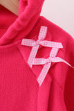 Magenta Fleece Bow Coat