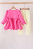 Pink shine for jesus embroidery pocket pants set