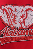 Red Alabama sequin mom top