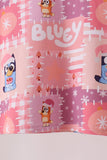 Purple christmas bluey bamboo ruffle pajama set