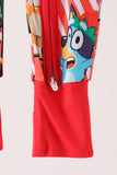 Red christmas bluey bamboo romper