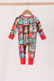 Red christmas bluey bamboo romper