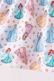 Blue princess ruffle bamboo dress