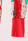Red christmas toy story ruffle bamboo romper