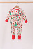 Red christmas toy story ruffle bamboo romper
