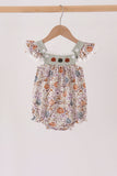 Pumpkin Embroidery Ruffle Bubble