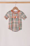 Pumpkin Embroidery Plaid Bubble