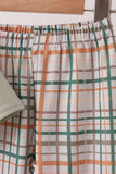 Sage Pumpkin Embroidery Plaid pants set