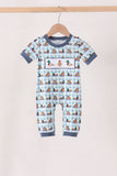Blue mallard duck embroidery romper
