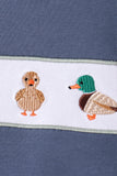 Blue mallard duck embroidery pants set