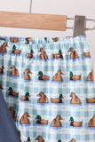Blue mallard duck embroidery ruffle pants set