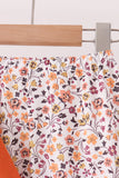 Orange Floral Bow Ruffle pants set
