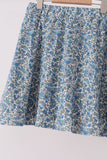 Teal floral print mom&me skorts set