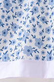 Blue ditsy floral print pants set