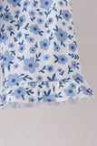 Blue ditsy floral print pants set