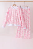 Pink floral print mom&me pants set