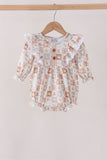 Khaki farm checkered ruffle bubble