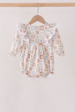 Khaki farm checkered ruffle bubble