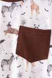 Brown zoo animal pocket top