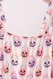 Jack-O-Lantern print tiered mom dress