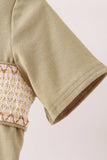 Sage pumpkin embroidery top