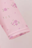Pink floral bow ruffle dress