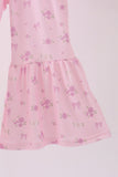 Pink Floral Bow Smocked Jumpsuit