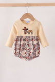 Khaki camoufalge cross deer embroidery bubble