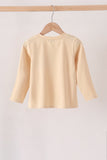 Khaki cross deer embroidery top