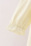 Cream smocked bow pants set